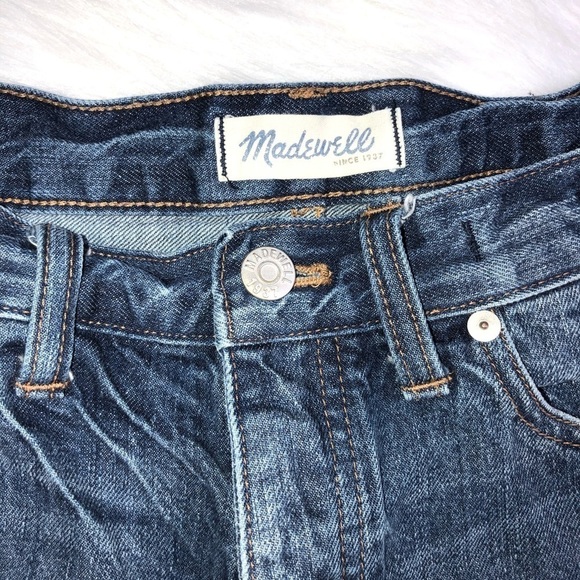Madewell Shorts Women 27 Boyfriend Rollup Cut off Button Fly Denim Jean L - Picture 3 of 6